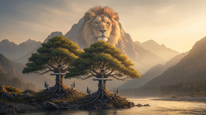 Tree anchor lion mountain