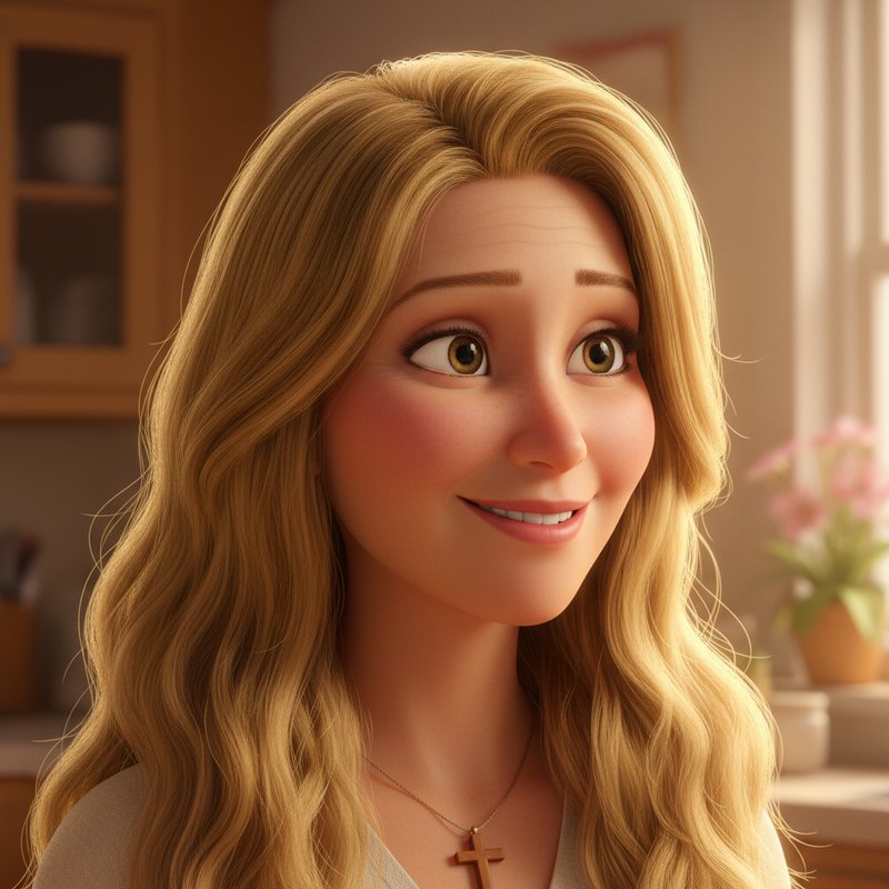 Create a close-up portrait headshot of this character: Mom.

Character Descri…