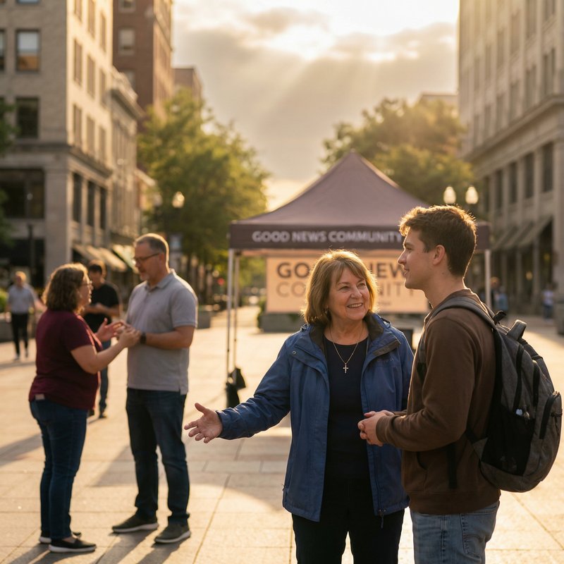 a Christian evangelism practice of sharing the Gospel to bring people to a sa…