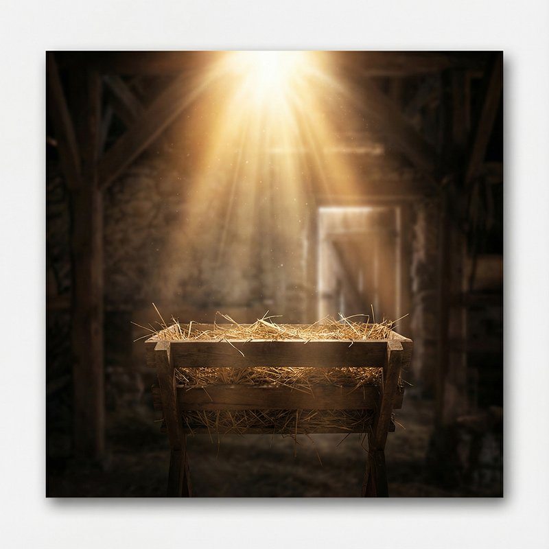 Manger with bright light