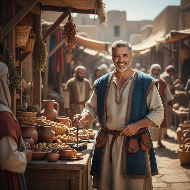 Generate an immersive biblical time period scene, then seamlessly composite t…