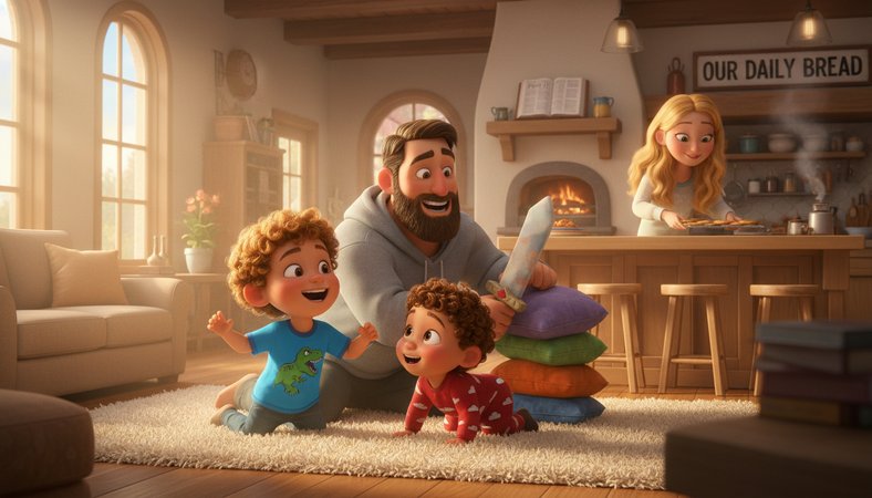 Create a pixar style storybook illustration:

Scene 2: Introduction of Mom an…