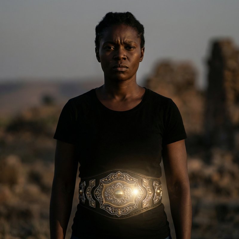 Black Woman wearing the Belt of Truth from Ephesians 6:14a