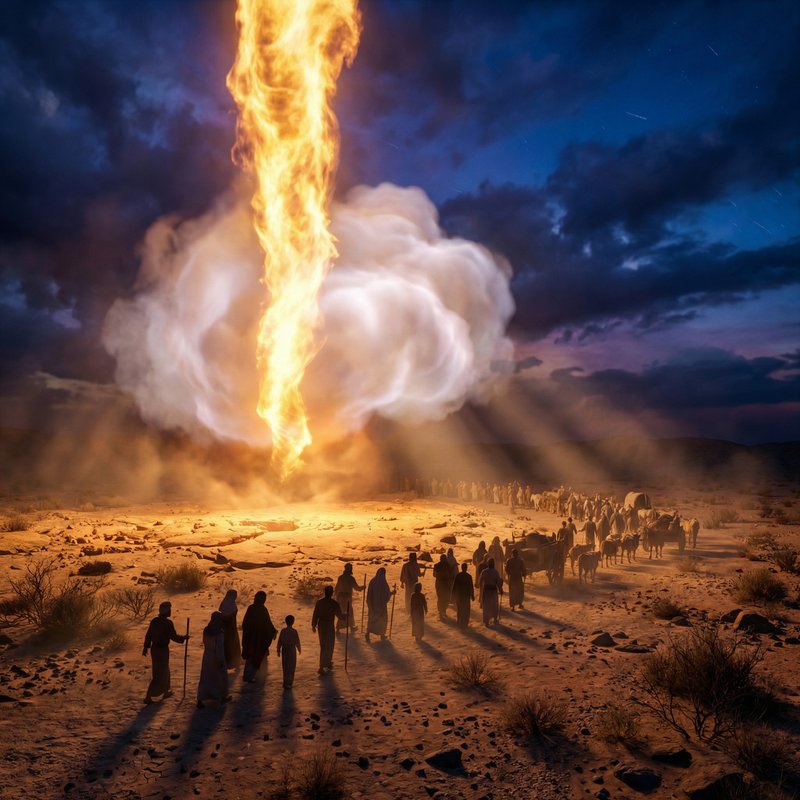Show me what God‘s pillar of fire and cloud would look like for the Israelite…